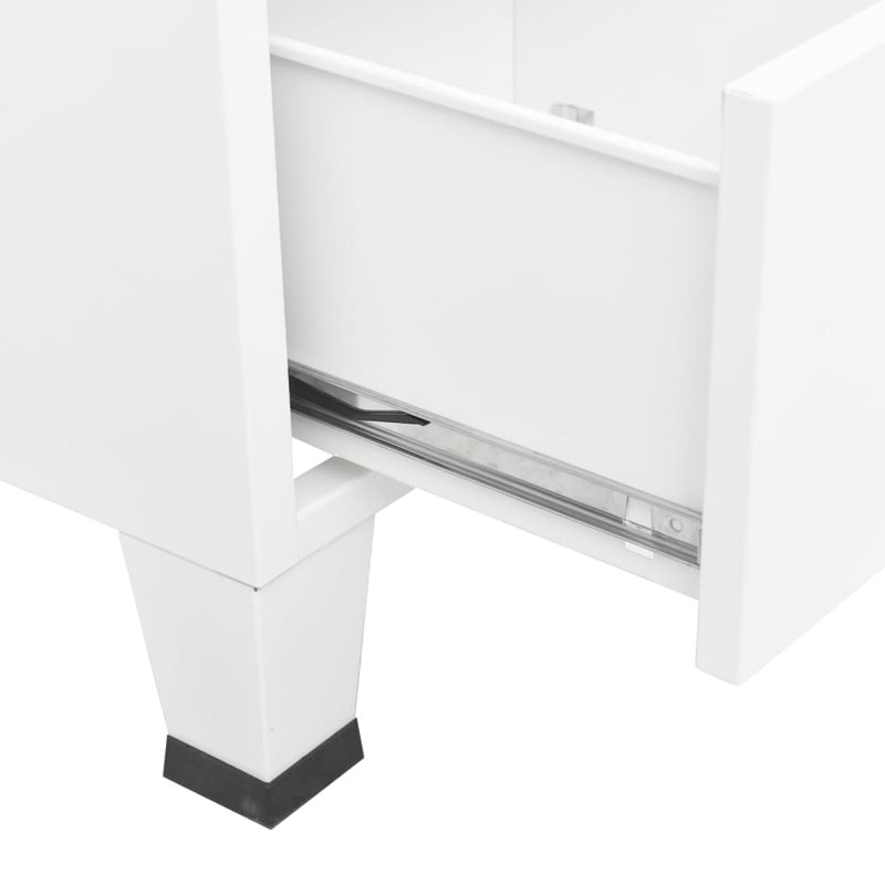 Bertrame Industrial Wardrobe 90x50x180 cm Metal, White