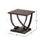 Table de bout en nickel noir avec tablette inférieure - forme carrée pour diverses utilisations de surface moderne et supplémentaire