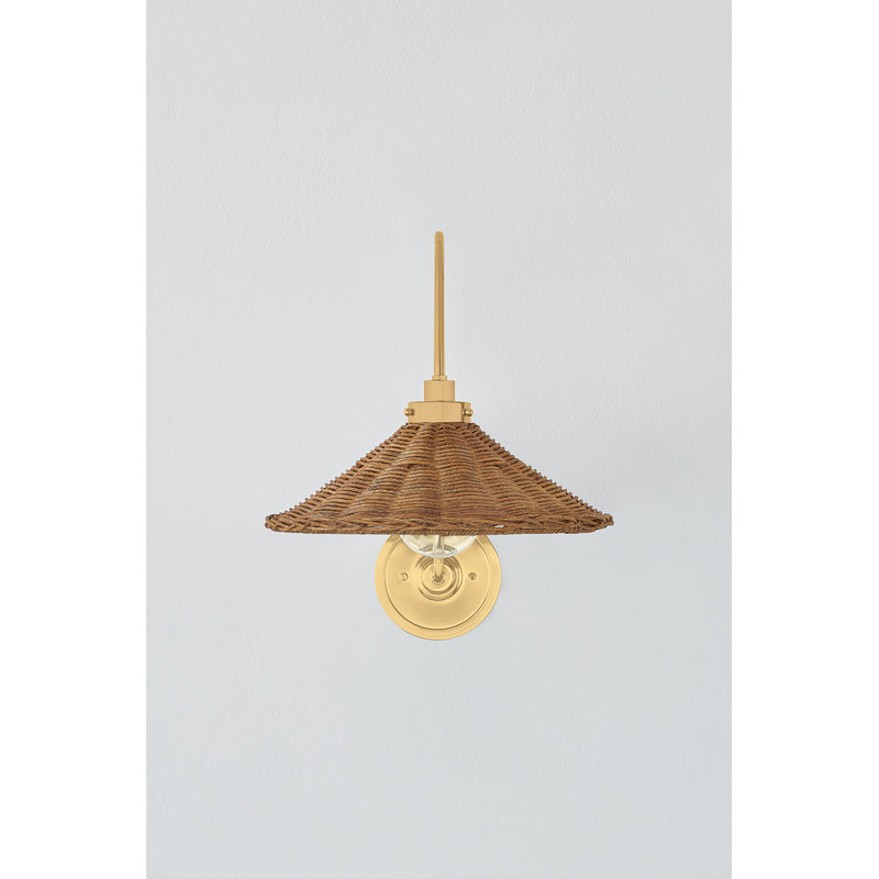 Applique murale 1 lumière Kensington 12 "en rotin Empire par Mark D. Sikes pour Hudson Valley Lighting