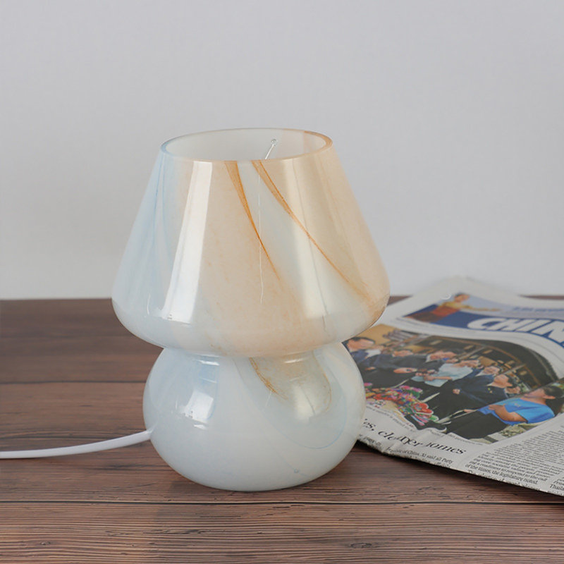 Lampe de table rétro en verre antique Lampe de chevet USB Lampe de chevet de chambre à coucher Lampe de table de style rétro Lampe de chevet antique Verre