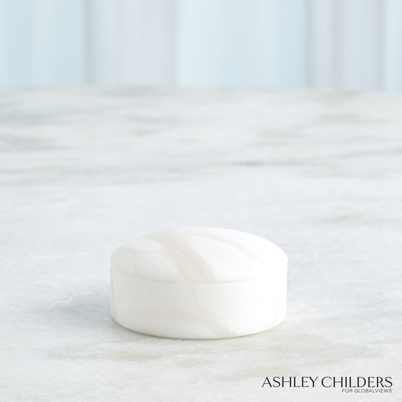 Gala Alabaster Canister-Short, White