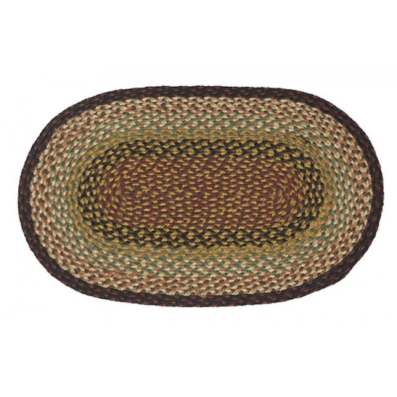 Tapis tressé brun, Ovale 2 pi x 8 pi