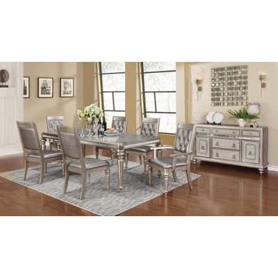 Jaydalin 5 - Piece Extendable Dining Set in Metallic Platinum -  House of HamptonÂ®, D7A8712E952D4AD59CFF6CFD25ABAE16