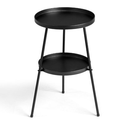 Patio Black Metal Side Table by George Oliver