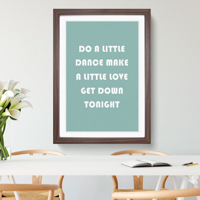 Do a Little Dance - Picture Frame Typography, 90cm H x 65cm W x 2cm D, Walnut
