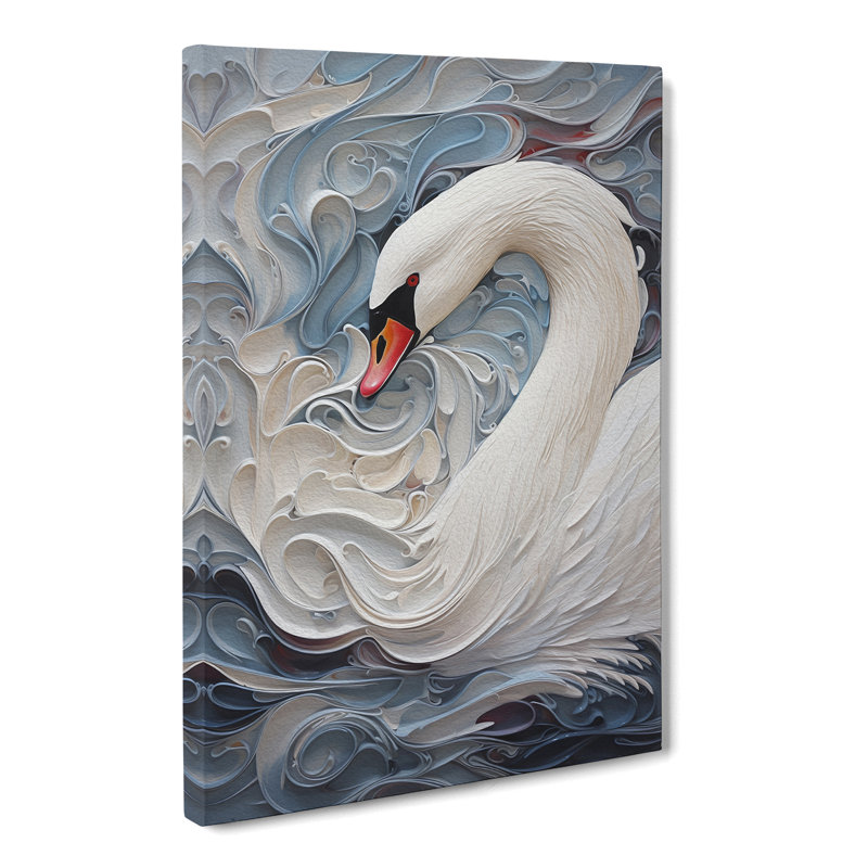 Swan Hard Edge Painting No.2 - Print, 76cm H x 50cm W x 3cm D