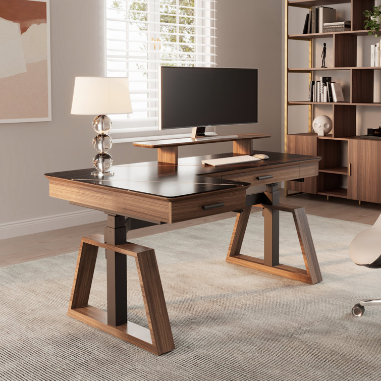 Eureka 63'' Modern Standing Desk with Two Drawers for Home Office
