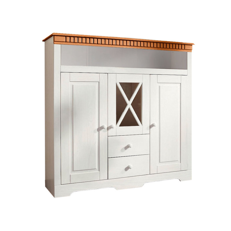 Janicki Display Cabinet, White/Honey