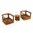Solid Wood Swivel Patio Conversation Set