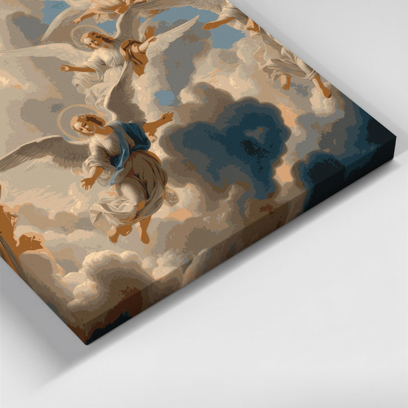 «Christmas Angels», art mural sur toile brune, H 11 po x l 14 po