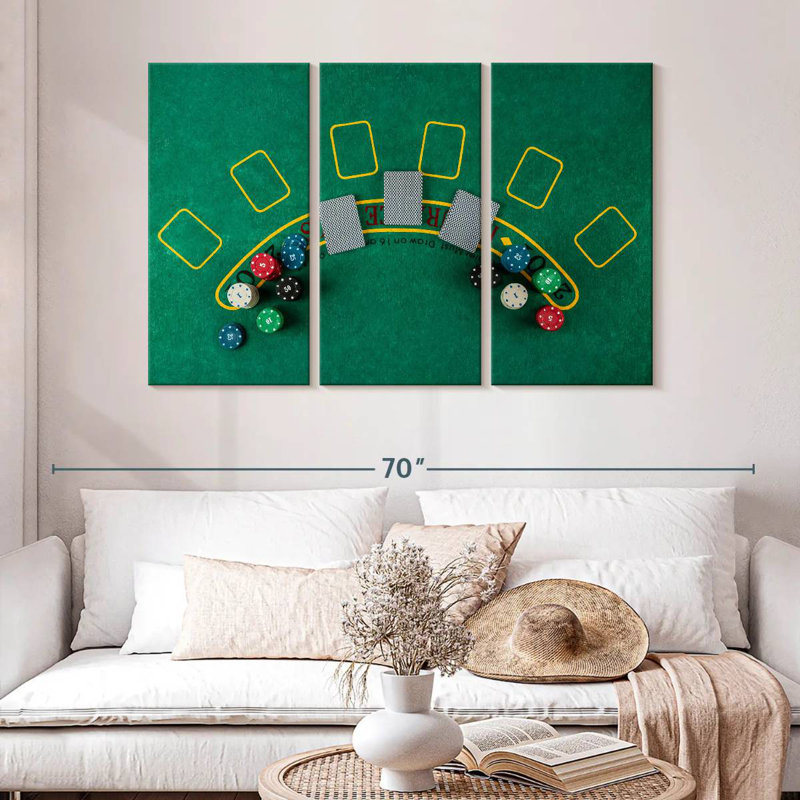 Top View Of Blackjack Table, 32" H x 50" W