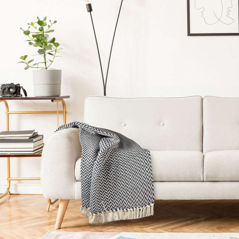 Throw Blanket For Sofas Bed Extra Large Recycled C Throw Blanket, 152cm x 127cm, Blue
