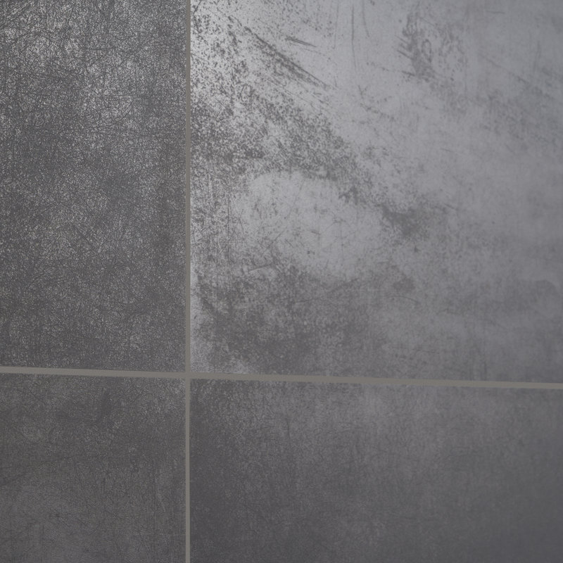 Fuse 24" x 48" Matte Porcelain Metallic Look Floor & Wall Tile (15.49 sq. ft./ box), Black