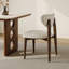 Chaise rembourrée beige capitonnée avec pieds en bois massif, aucun assemblage requis