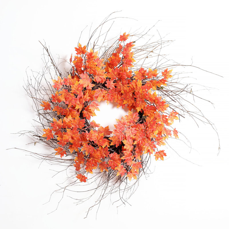 Handcrafted Faux Maple Silk 24'' Wreath