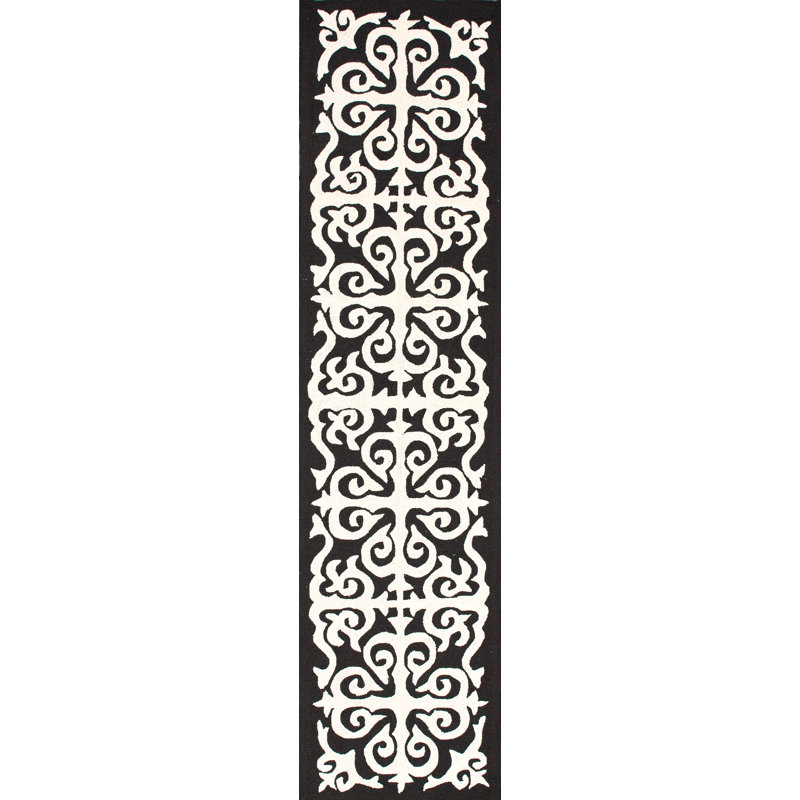 Tapis brun treillis Eena, Tapis de couloir 2 pi 7,2 po x 8 pi
