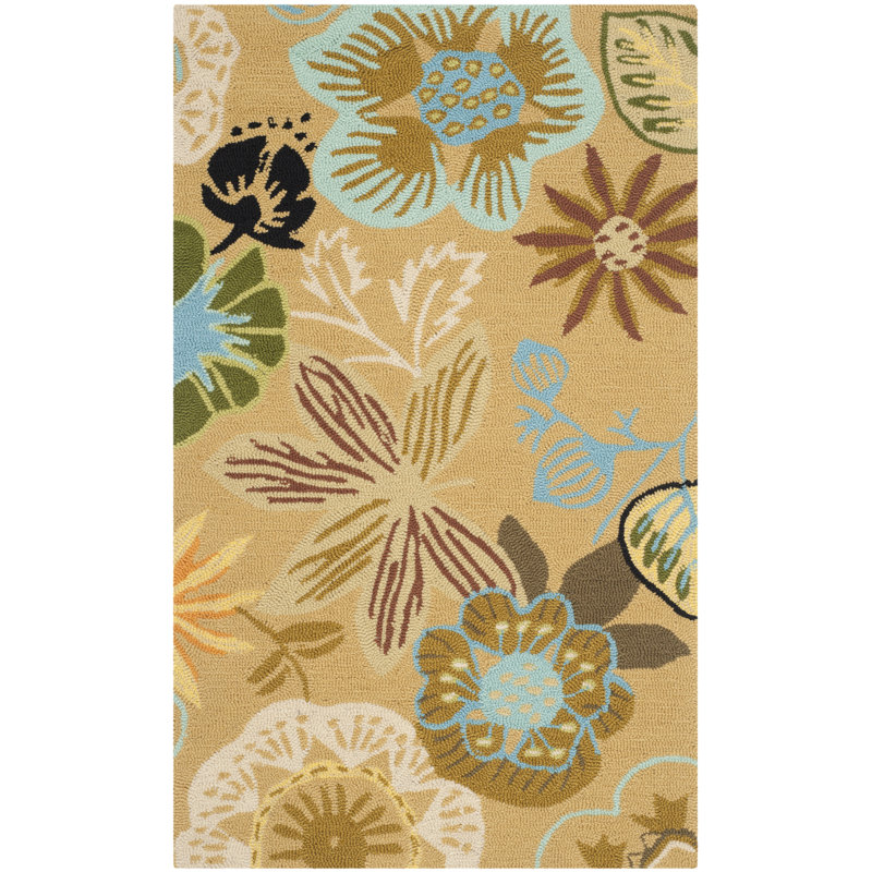 Doyle Hand Hooked Performance Floral Rug, Rectangle 2'3" x 3'9"