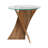 Modern Acacia Wood & Glass Accent Table Contemporary Side Table for Living Room, Bedroom, Home & Office 21" Brown