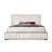Kaleea Beige Chenille & Walnut Finish  Bed