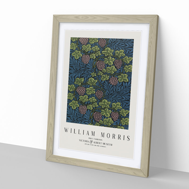 Vine Pattern Vol.2 by William Morris - Picture Frame Art Prints, Oak, 36cm H x 27cm W x 2cm D