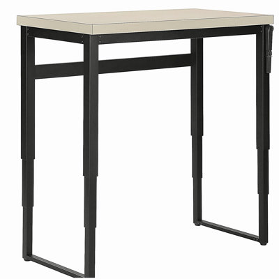 Bureau d'ordinateur, bureau personnel, debout, réglable, l 48 po, ordinateur portable, stratifié beige, métal noir, contemporain, moderne