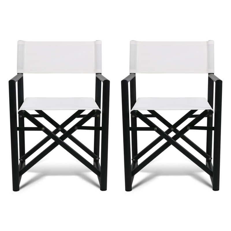 Campaign Folding Armchair, Antracite/White