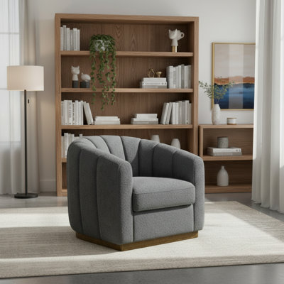 Chaise longue pivotante en velours gris anthracite de qualité supérieure - sièges confortables.