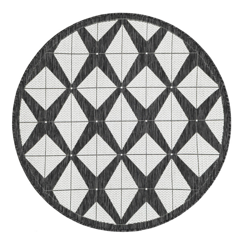 Geometric Indoor / Outdoor Rug, Round 4'1"