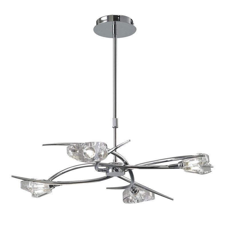 Drossett 4 - Light Shaded Chandelier, Polished Chrome