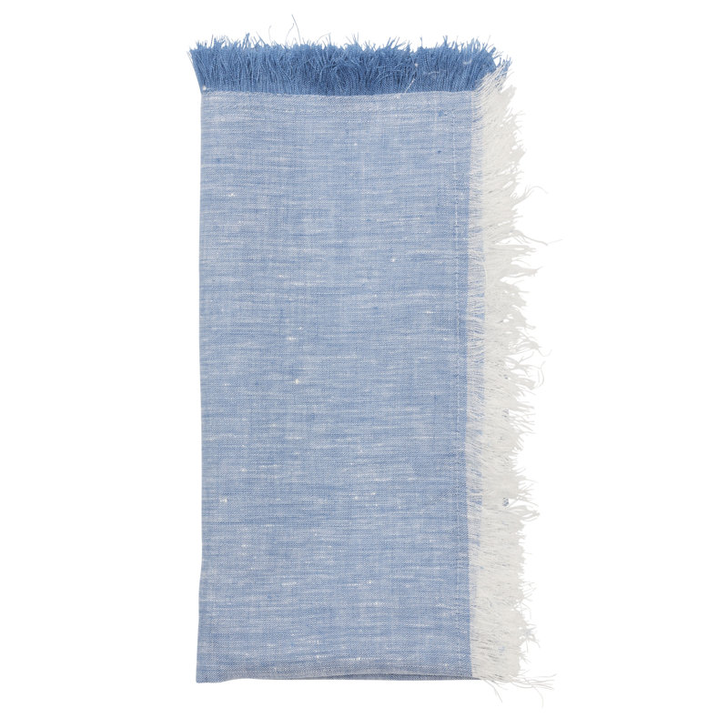 Chambray Fringe Napkin, Blue