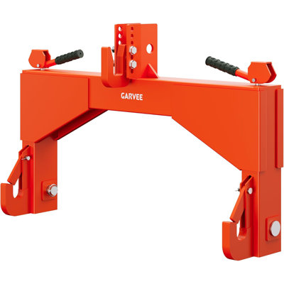 4000lbs Category 2 3 Point Quick Hitch with Bushings - Heavy Duty Adjustable Top Link for Cat 2 Tractors - 2" Receiver Quick Attach for Implements, Orange