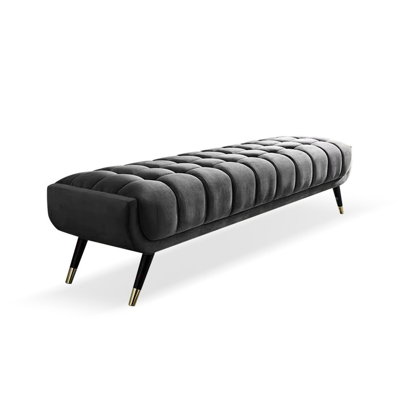 Banc avec revêtement, H 17,72 po x l 47,24 po x P 17,72 po, Gris foncé