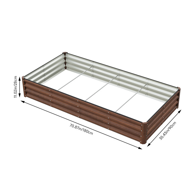 Raised Garden Bed, 28cm H x 180cm W x 90cm D