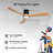 52'' Natural Log Recessed Mount Ceiling Fan Light With Lighting And Remote Control, Log Colour Wooden Fan Blade, Silent Reversible Dc Motor, Light Memory, 6 Speed, Suitable For Bedroom/living Room Etc.