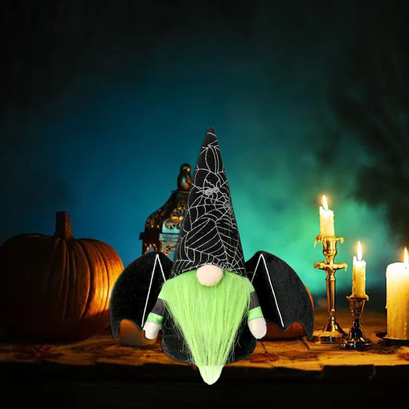 Décoration d'Halloween vieil homme nain Rudolph, Black