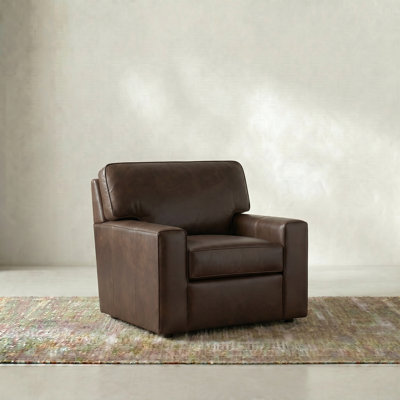 Yosef 36.5" Genuine Leather Swivel Chair