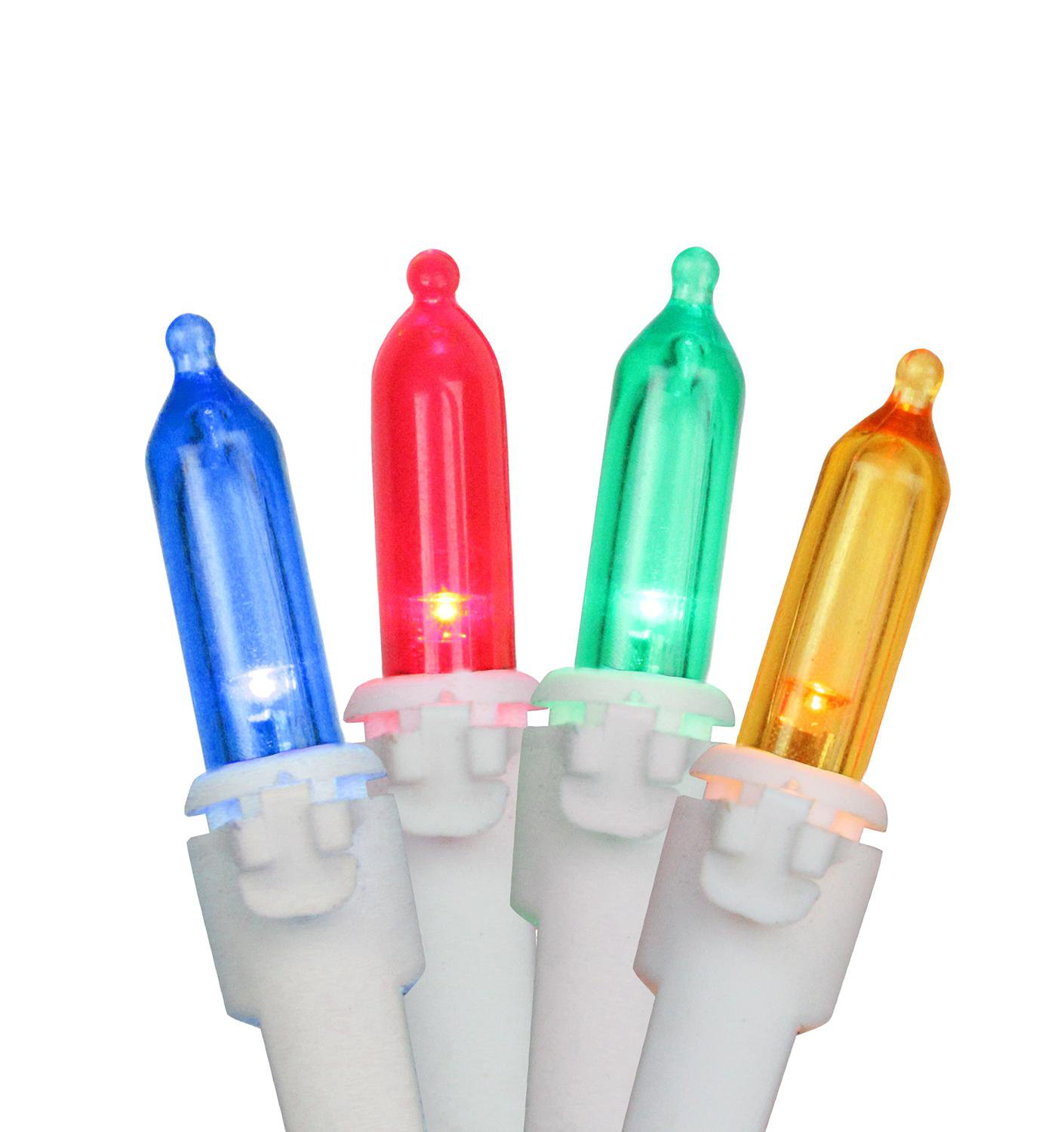 100-Light Warm LED Christmas String Lights, Multi-colored/White, 35