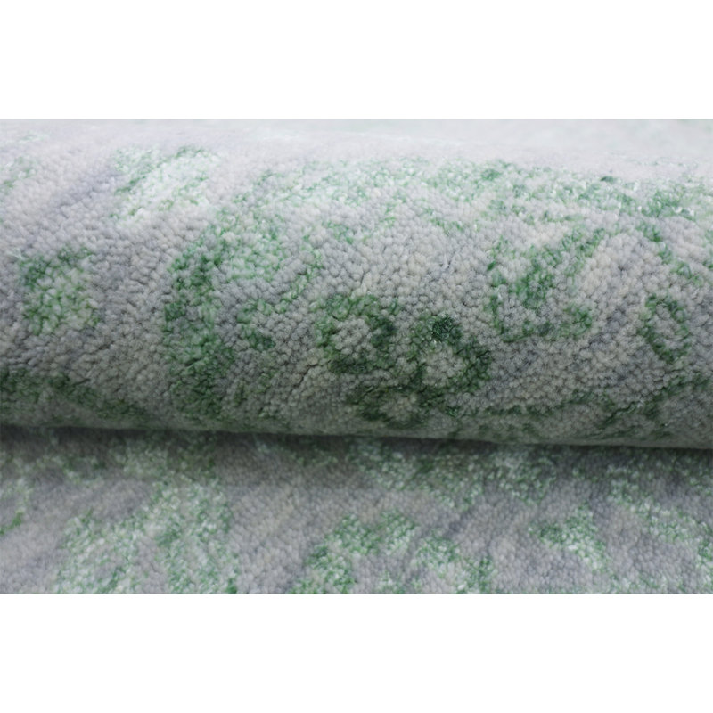 Geometric Area Rug in Silver/Light Green, Rectangle 9' x 12'