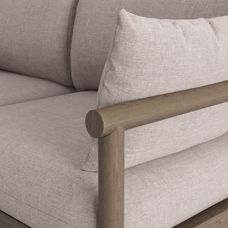 Causeuse d'extérieur en bois de teck Eleni, Weathered Gray Pebble, Weathered Gray Pebble