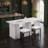 ??Set of 2 Modern Bar Stools - 26" Upholstered Fabric Seats, Black Metal Legs, Easy Clean?-385243646