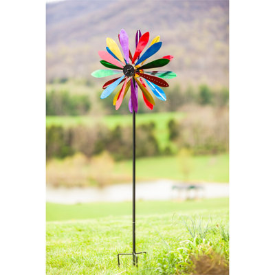Sunflower Patio Lawn Pinwheel Wind Spinner Small Garden Party Windmill Decor