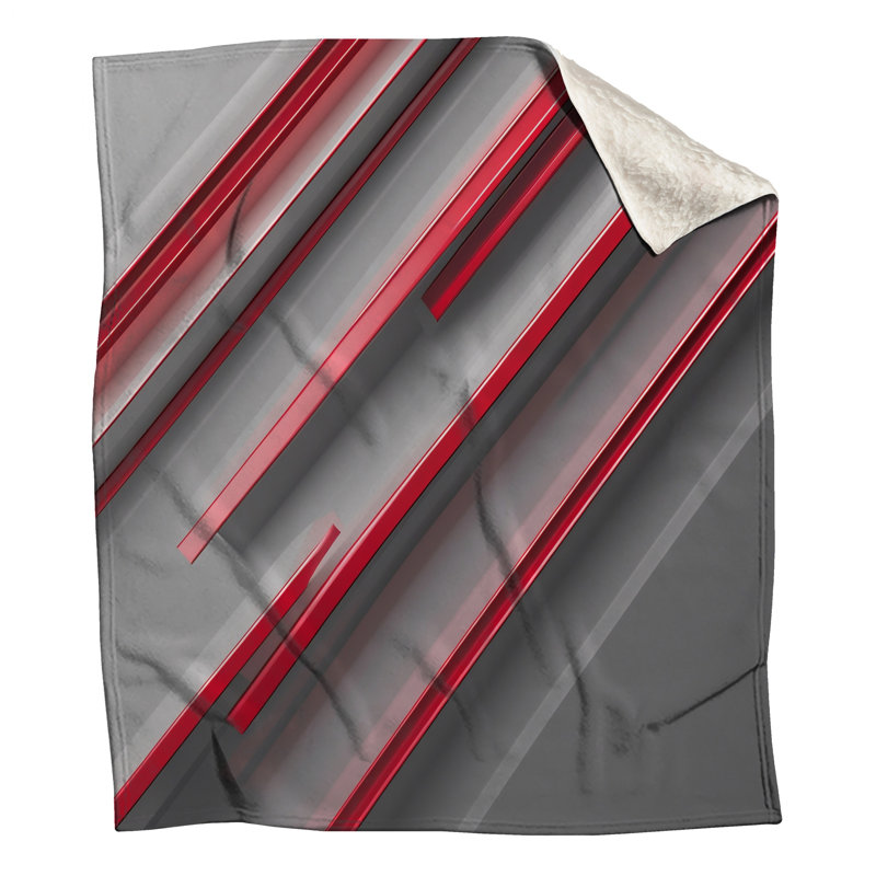Couvertures rouges et grises, L 60 po x H 80 po