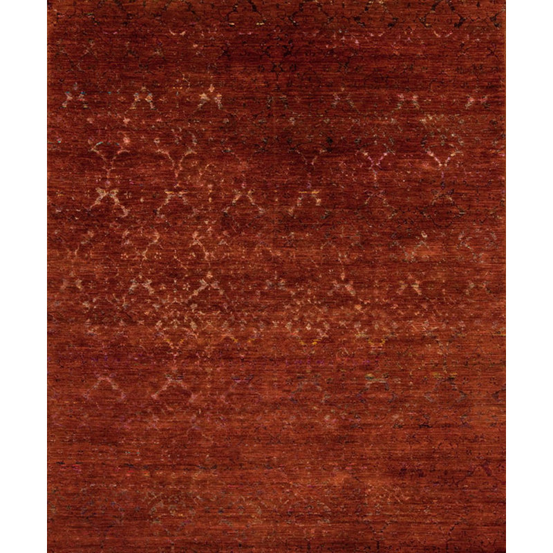 Seville Hand Knotted Area Rug in Paprika/Gray