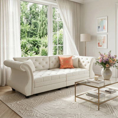 84" Chesterfield Queen Sleeper Sofa Bed