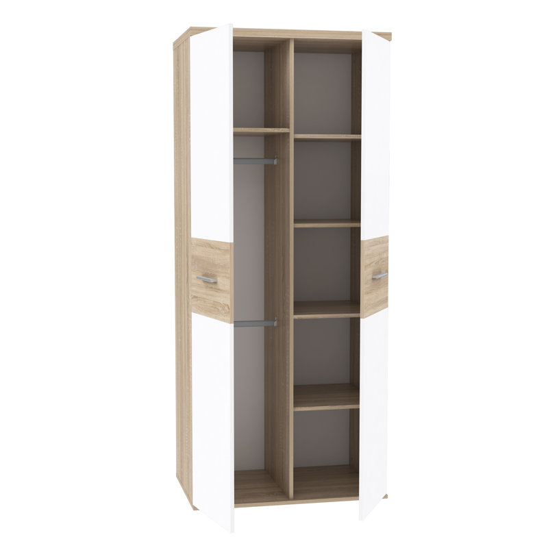 Pascoe 2 Door Wardrobe, Brown/White