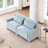 141.7" Chenille Upholstered Pillow-Top Arm Sofa Couch-2009285255-2009285250