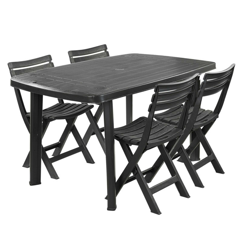 Ahriella 4 - Person Patio Dining Set with Round Table