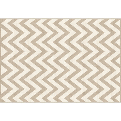Rinnes Chevron Vinyl Machine Printed Area Rug