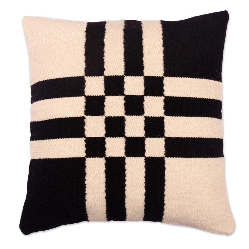 Checkered Cotton Throw Pillow
