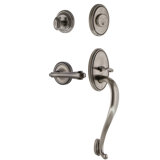 Nostalgic Warehouse Classic Plate S Grip Handleset with Single Cylinder Deadbolt and Fleur Lever